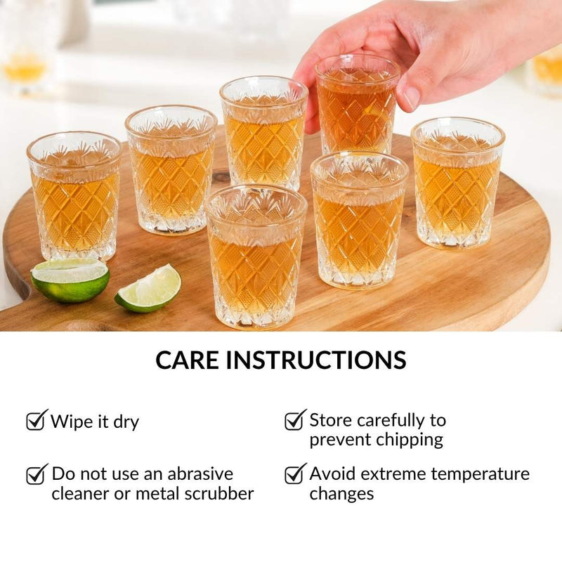 Classic Cut Embossed Shot Glass Set Of 12 55ml