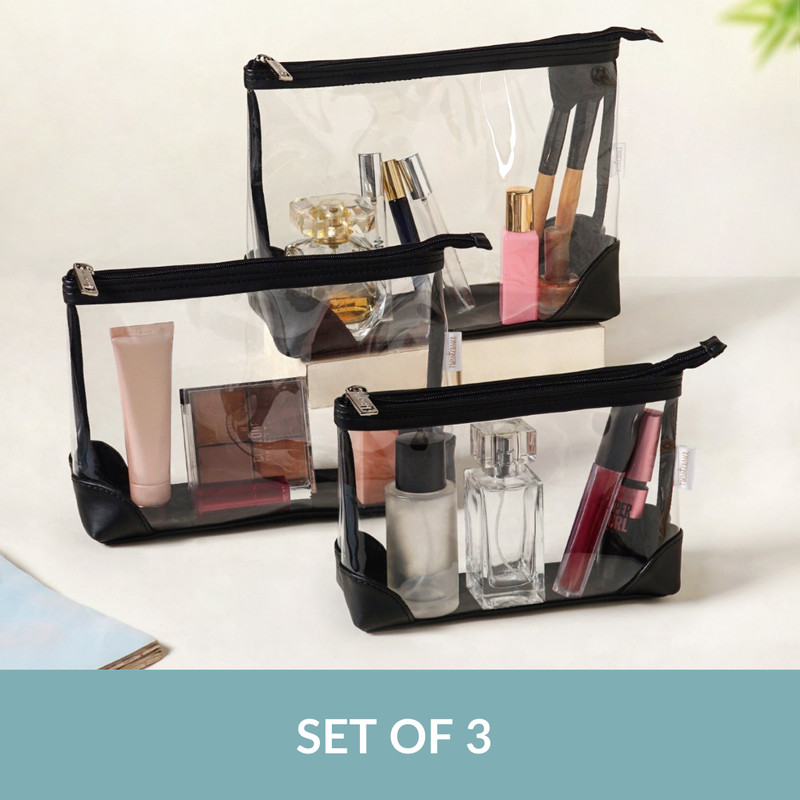 Classic Travel Pouch Set Of 3 Black