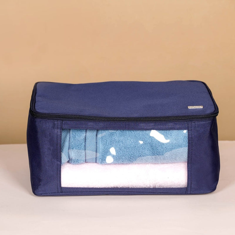 Set Of 2 Cupboard Organiser Storage Bags Blue