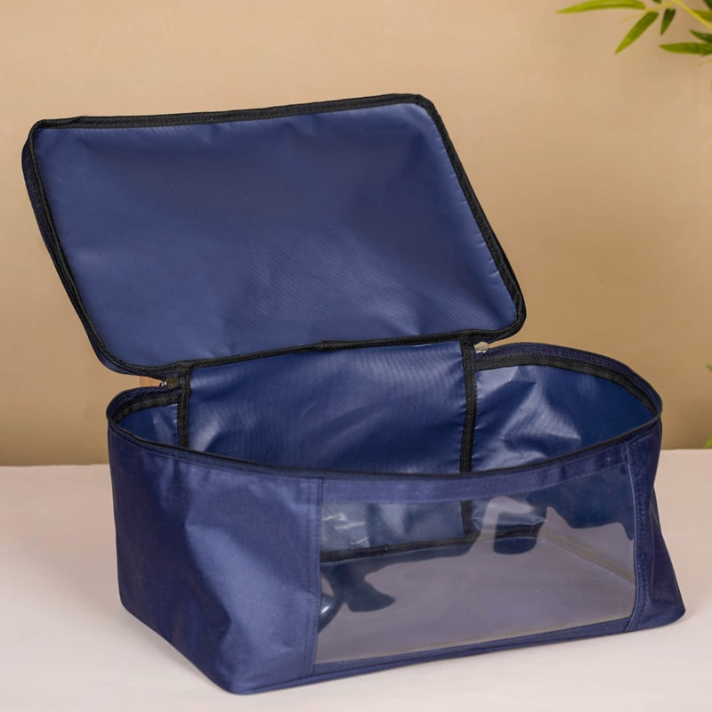 Set Of 2 Cupboard Organiser Storage Bags Blue