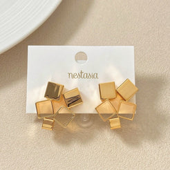 Clustered Prism Studs Gold