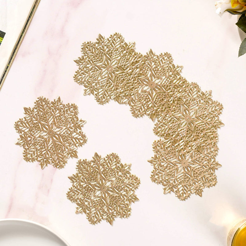 Gold Snowflake Coaster Set Of 6