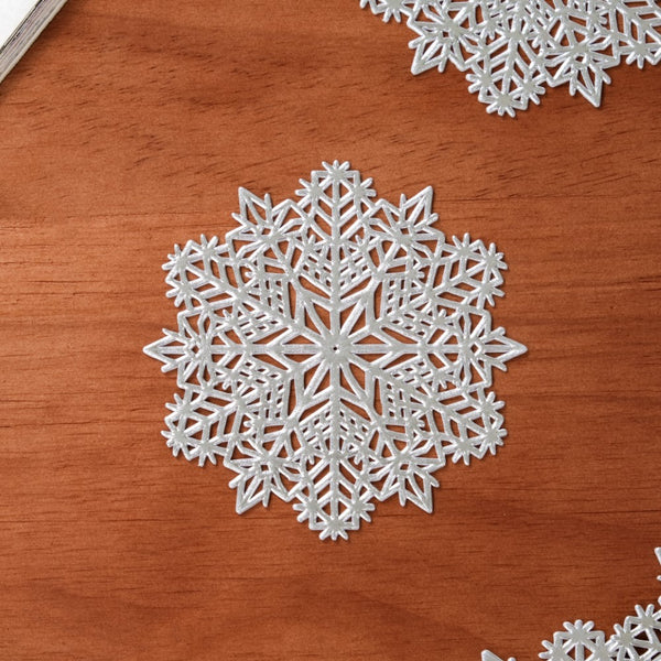 Silver Snowflake Coaster Set Of 6