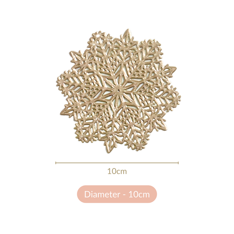 Gold Snowflake Coaster Set Of 6