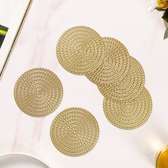 Gold Round Coaster Set Of 6