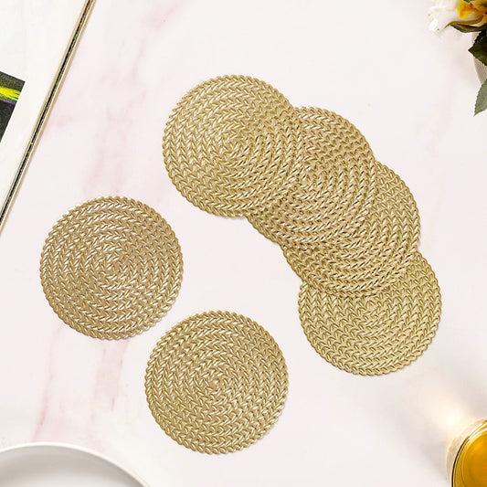 Gold Round Coaster Set Of 6