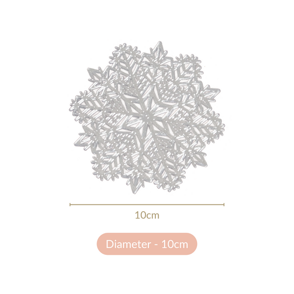 Silver Snowflake Coaster Set Of 6