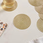 Gold Round Coaster Set Of 6