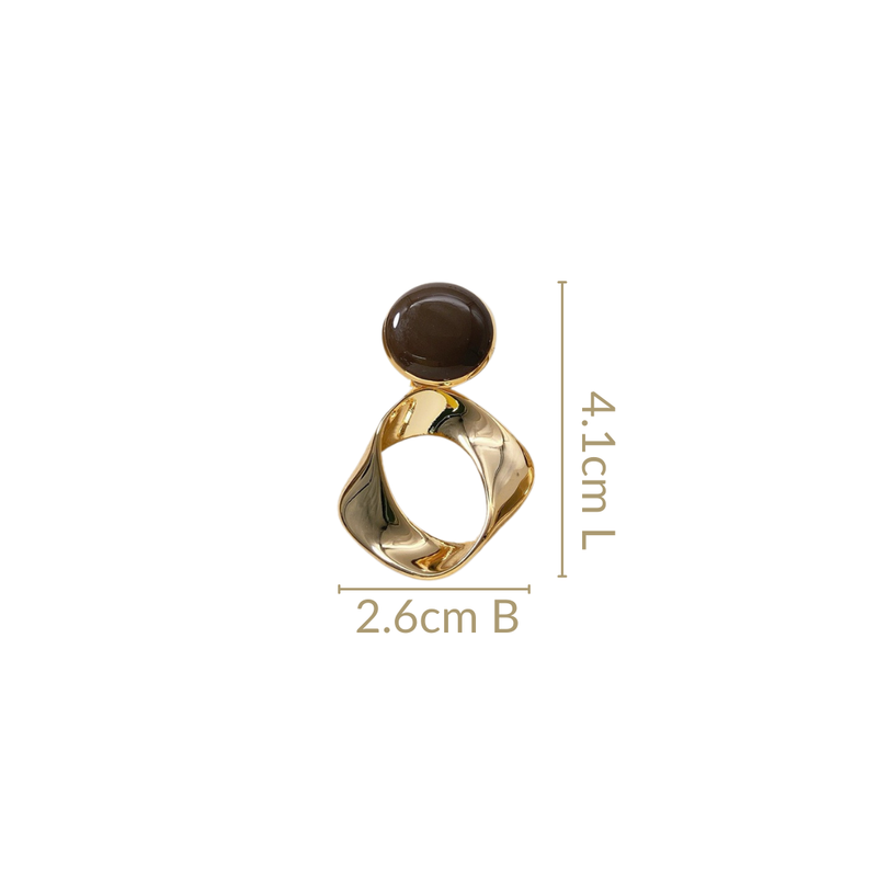 Coco Twist Dangle Earrings Brown