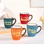Coffee Quotes Ceramic Mug Set Of 4