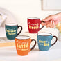 Coffee Quotes Ceramic Mug Set Of 4