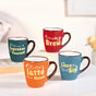 Coffee Quotes Ceramic Mug Set Of 4