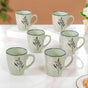 Sage Green Hygge Coffee Mug Set of 6 250ml - Coffee cups, ceramic cups, ceramic coffee mugs, printed coffee mugs