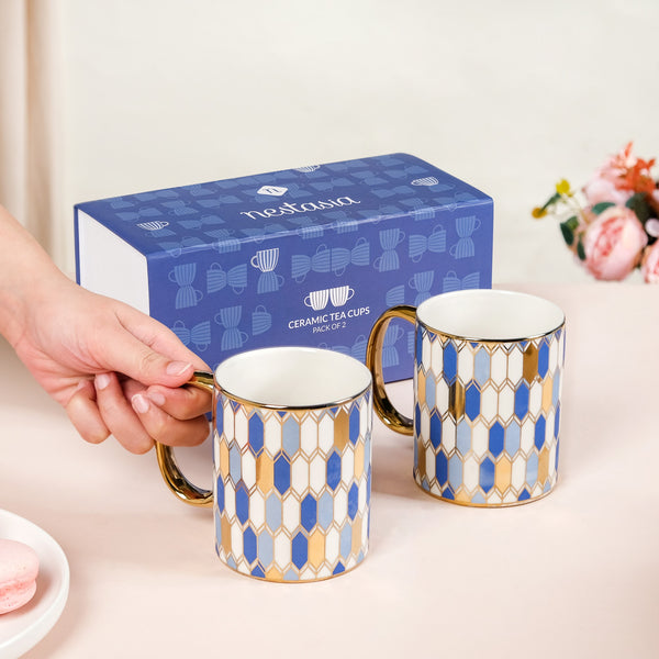 Set Of 2 Splendour Ceramic Mugs With Gift Box 350ml