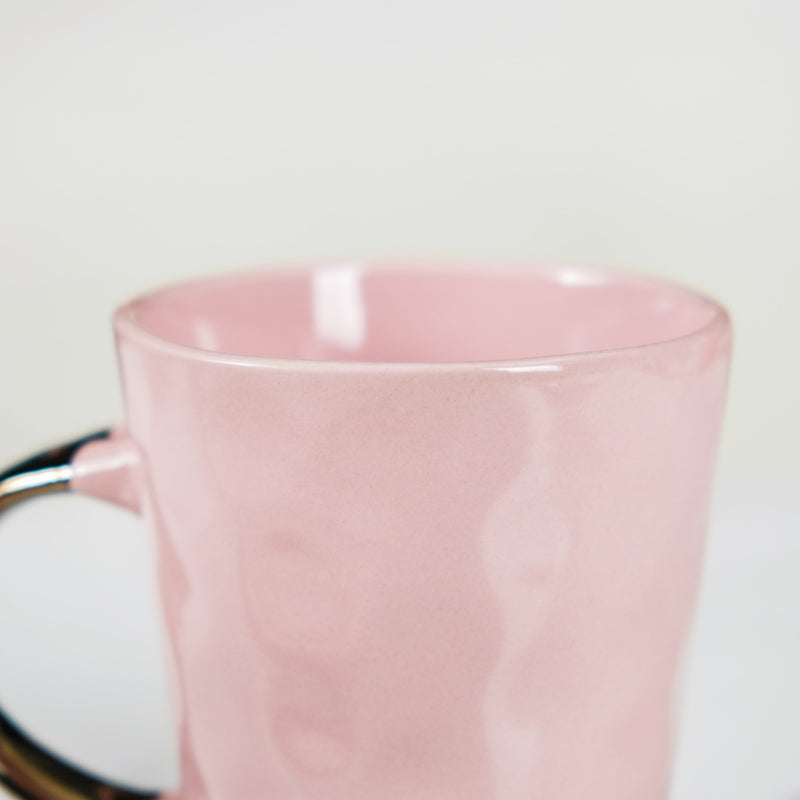 Coffee Mugs With Spoons Pink Set Of 6 350ml - Coffee mugs, ceramic mug set, coffee mug set, coffee mug with spoon