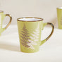 Fresh Green Leaf Design Coffee Mug Set Of 6 350ml - Coffee mugs, coffee mug set, ceramic mugs, ceramic coffee mugs, green mugs