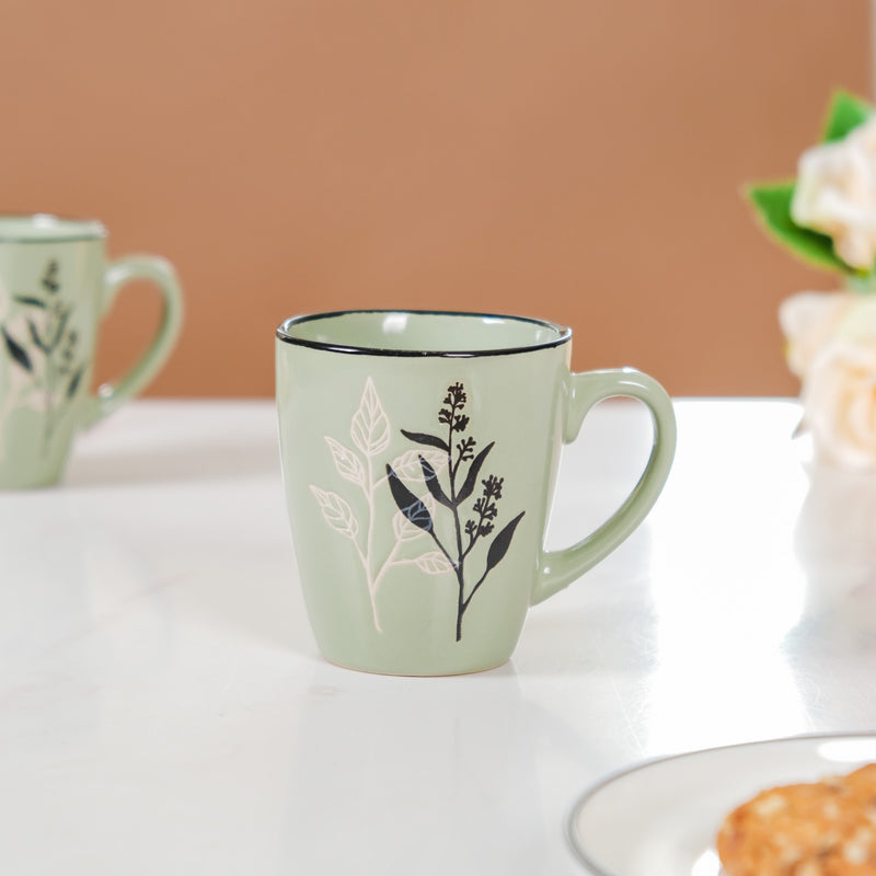 Sage Green Hygge Coffee Mug Set of 6 250ml - Coffee cups, ceramic cups, ceramic coffee mugs, printed coffee mugs