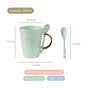 Mint Mugs With Spoon Set Of 6 350ml - Coffee mugs, ceramic mug set, coffee mug set, coffee mug with spoon, green mugs