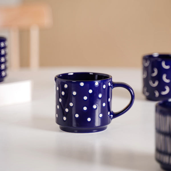 Navy Blue Stackable Cups Set Of 4 220ml
