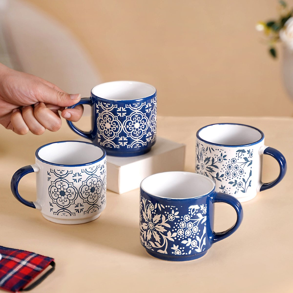 Ceramic Cups Buy Stackable Coffee Mug Set Online In India Nestasia