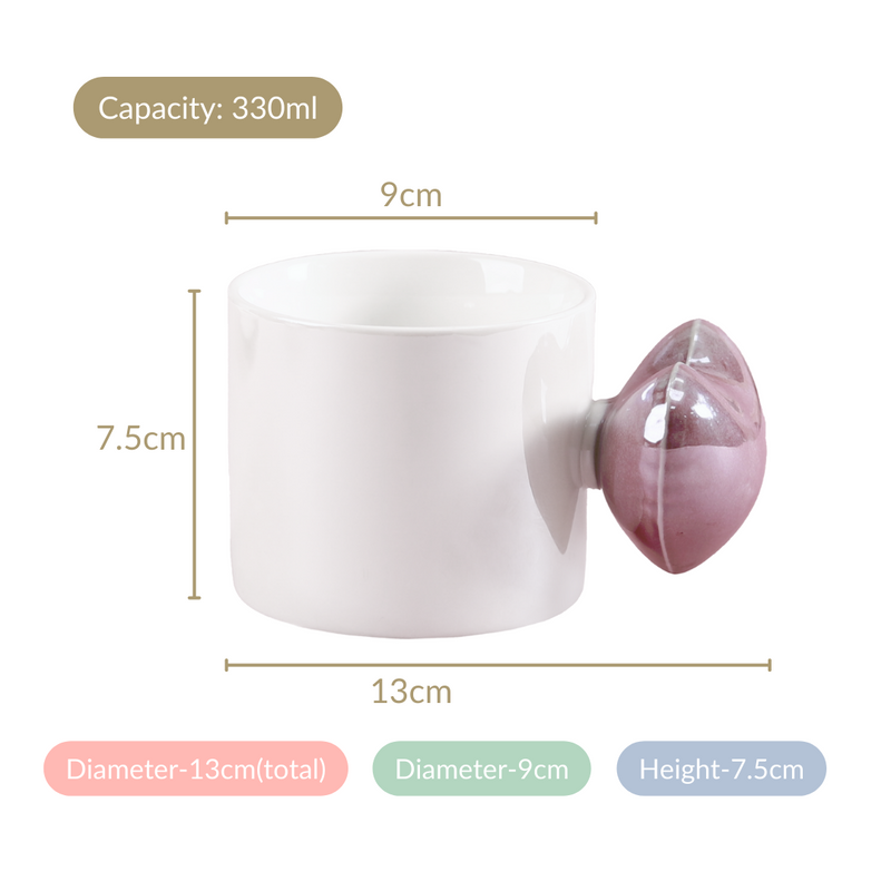 Balloon Heart Ceramic Coffee Mug Purple Set Of 2 330ml - Tea cups, heart coffee mugs, coffee cups, ceramic cups, ceramic tea cups, cute coffee mugs