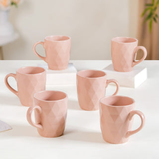 Subtle Pink Cup Set Of 6 Ideal For Tea Coffee 220ml