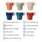 Stackable Cups Set of 6 Multicolour With Box 250ml - Tea cups, tea cup set, coffee cups, coffee cup set, ceramic cups, ceramic tea cups