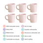 Matte Pink Ceramic Mug Set Of 6 220ml - Coffee mugs, ceramic mug set, coffee mug set, pink mugs