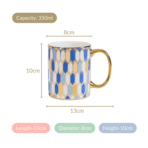 Set Of 2 Splendour Ceramic Mugs With Gift Box 350ml