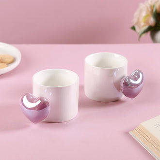 Balloon Heart Ceramic Coffee Mug Purple Set Of 2 330ml - Tea cups, heart coffee mugs, coffee cups, ceramic cups, ceramic tea cups, cute coffee mugs