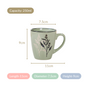 Sage Green Hygge Coffee Mug Set of 6 250ml - Coffee cups, ceramic cups, ceramic coffee mugs, printed coffee mugs