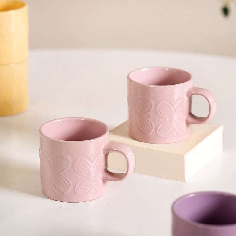 Eclectic Mugs Set Of 8 Multicolour 220ml - Pastel coffee mugs, tea cups, tea cup set, ceramic tea cups, coffee mugs, ceramic mugs, coffee mug set