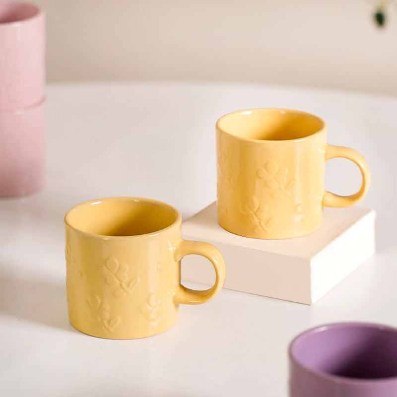 Eclectic Mugs Set Of 8 Multicolour 220ml - Pastel coffee mugs, tea cups, tea cup set, ceramic tea cups, coffee mugs, ceramic mugs, coffee mug set