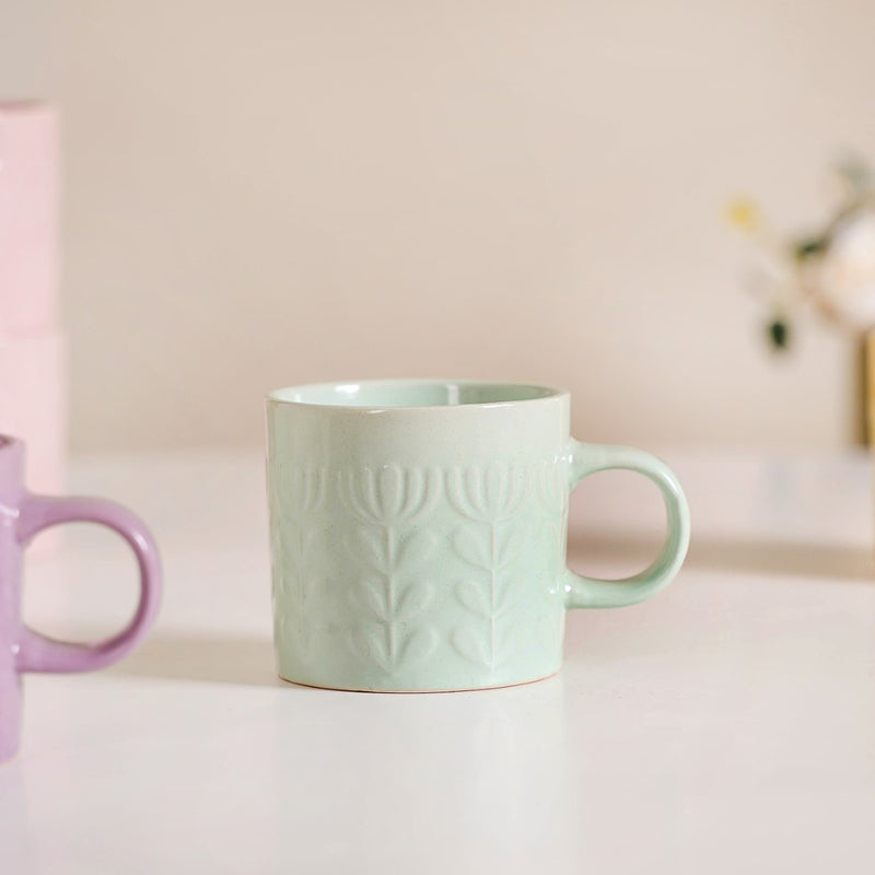 Eclectic Mugs Set Of 8 Multicolour 220ml - Pastel coffee mugs, tea cups, tea cup set, ceramic tea cups, coffee mugs, ceramic mugs, coffee mug set