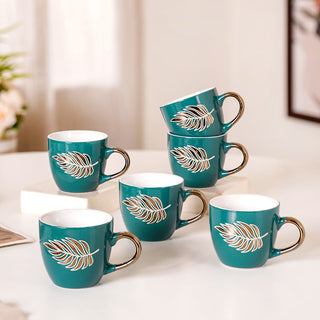 Luxe Leaf Green Tea Cup Set Of 6 250ml