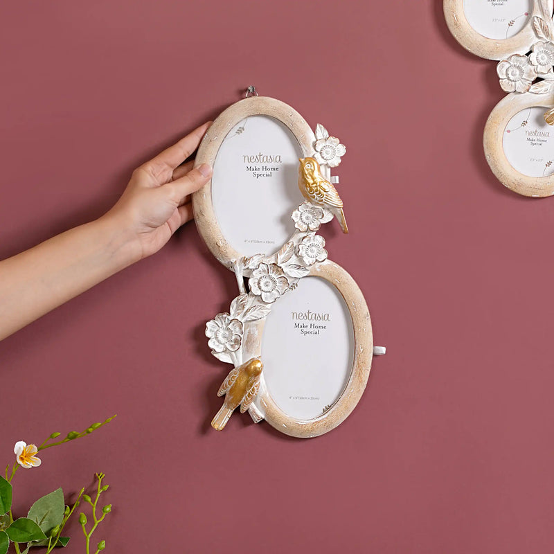 Bird Decor Wall Photo Frame 13"x6.5"- Photo frame, wall frame, round photo frame, decorative photo frame, wall decor, picture frames