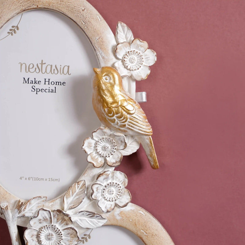 Bird Decor Wall Photo Frame 13"x6.5"- Photo frame, wall frame, round photo frame, decorative photo frame, wall decor, picture frames
