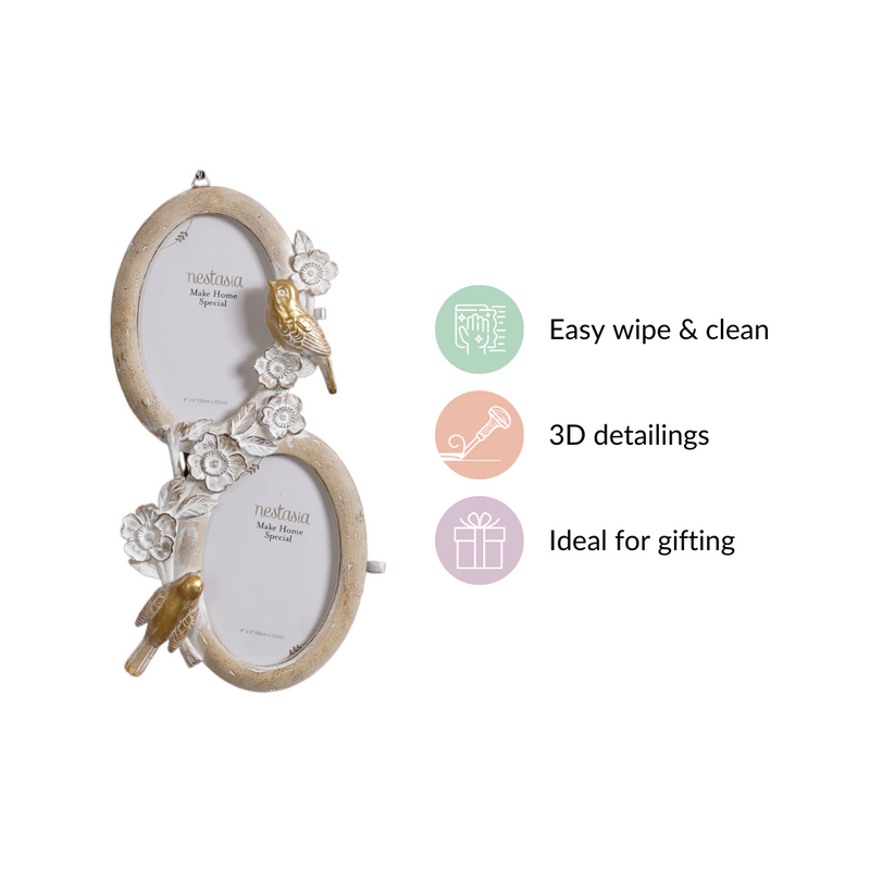 Bird Decor Wall Photo Frame 13"x6.5"- Photo frame, wall frame, round photo frame, decorative photo frame, wall decor, picture frames