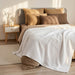 Combed Cotton Waffle Sofa Throw Blanket Pristine White 220x200cm