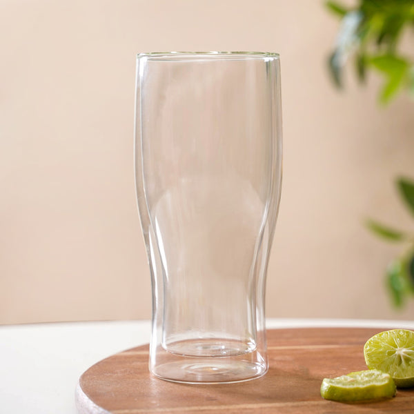 Double Wall Tall Beer Glass Set Of 2 750ml