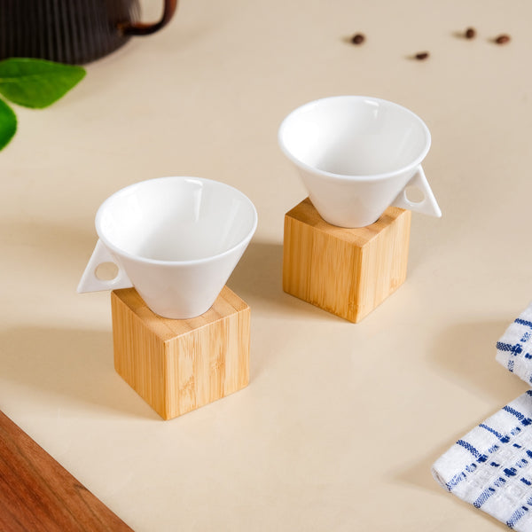 Conical Espresso Cup With Stand Set Of 2 90ml