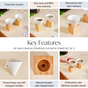 Conical Espresso Cup With Stand Set Of 2 90ml - Coffee cups, white coffee cups, white ceramic cups, coffee cups with stand