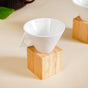 Conical Espresso Cup With Stand Set Of 2 90ml - Coffee cups, white coffee cups, white ceramic cups, coffee cups with stand