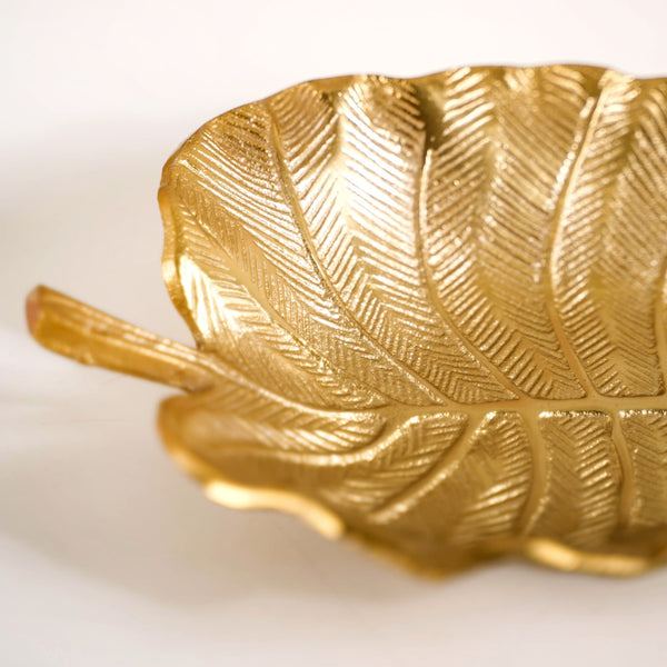 Colocasia Leaf Trinket Tray Gold Set Of 2