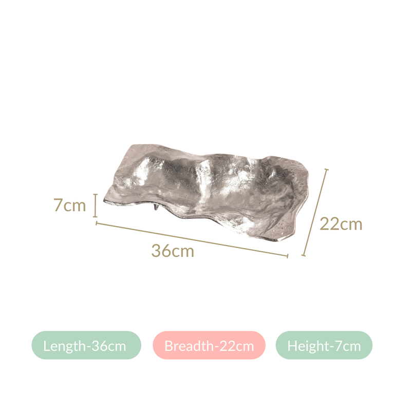 Stone Finish Antique Decorative Tray Silver