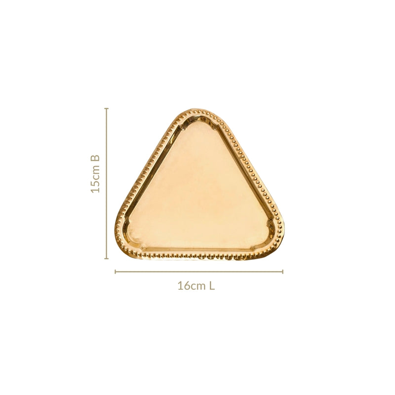 Contemporary Triangular Brass Decorative Tray