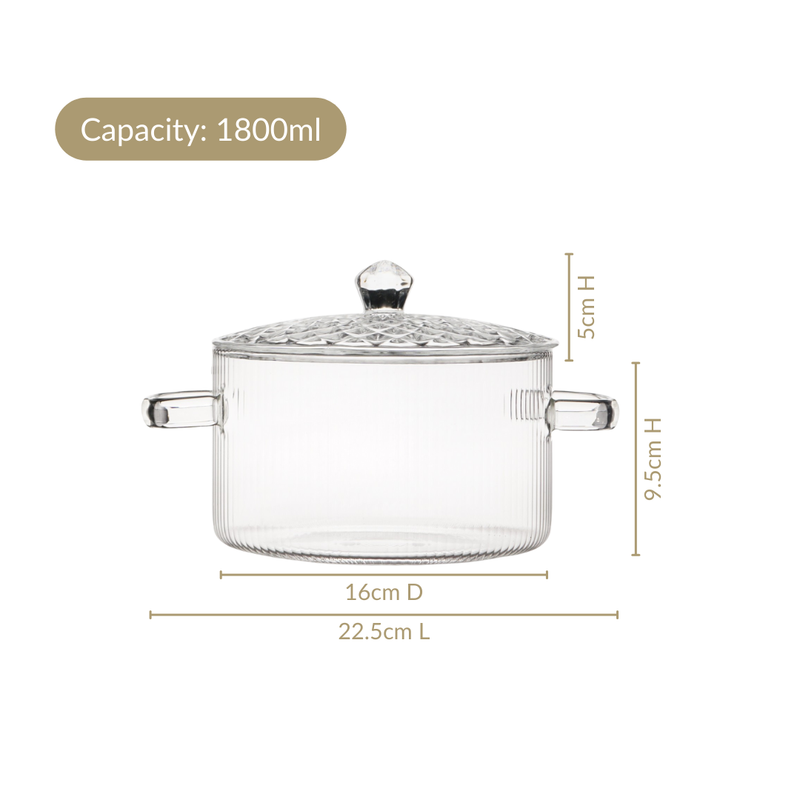 Cooking Pot With Embossed Lid 1800ml