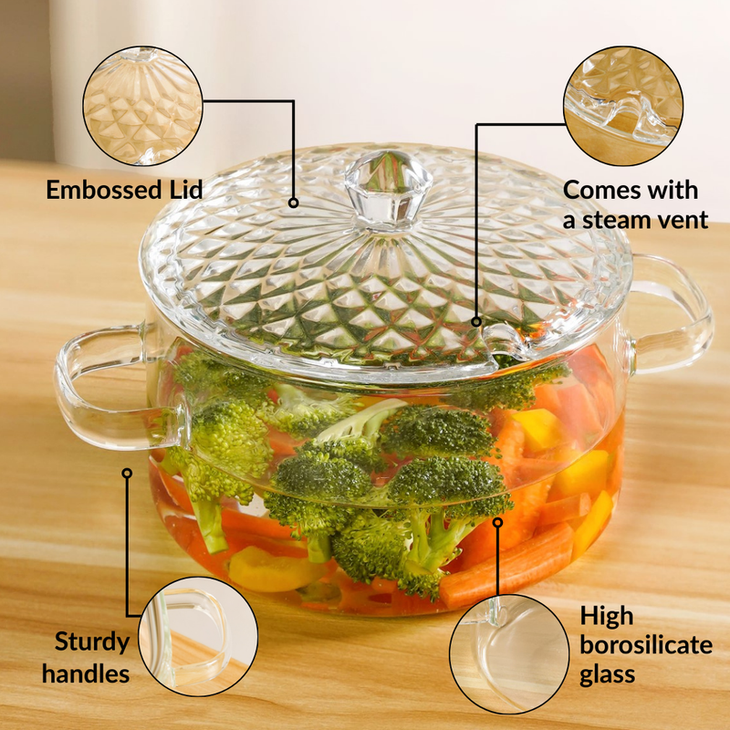 Cooking Pot With Embossed Lid 1800ml