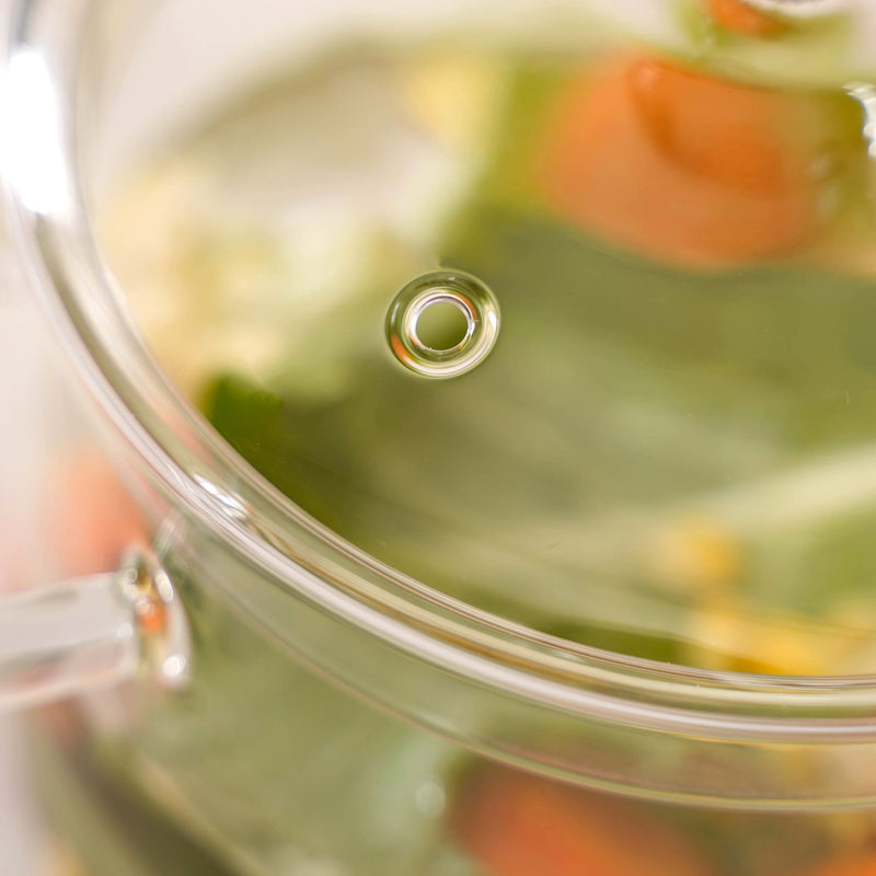 Borosilicate Stovetop Glass Cooking Pot With Lid 1500ml