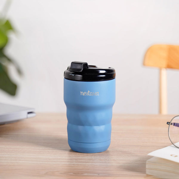 Brewster Easy Sip Copper Insulated Travel Mug Azure Blue 355ml